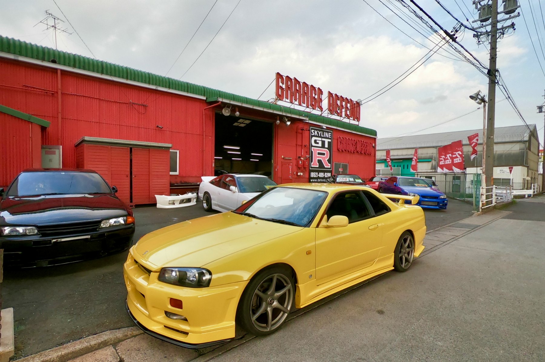 Rare Lightning Yellow R34 Skyline For Sale Garage Defend